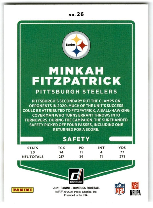 2021 Donruss Minkah Fitzpatrick Pittsburgh Steelers #26