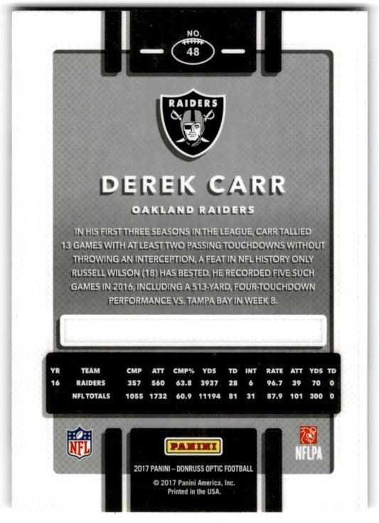 2017 Donruss Optic Derek Carr Oakland Raiders #48