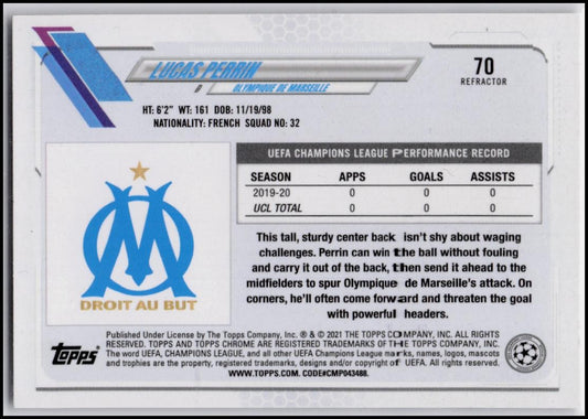 2020-21 Topps Chrome UEFA Champions League #70 Lucas Perrin Refractor