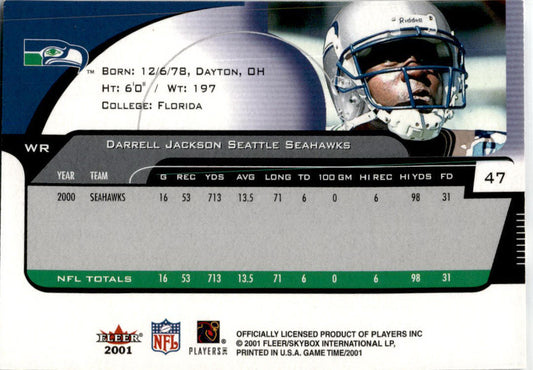 2001 Fleer Game Time #47 Darrell Jackson Seattle Seahawks