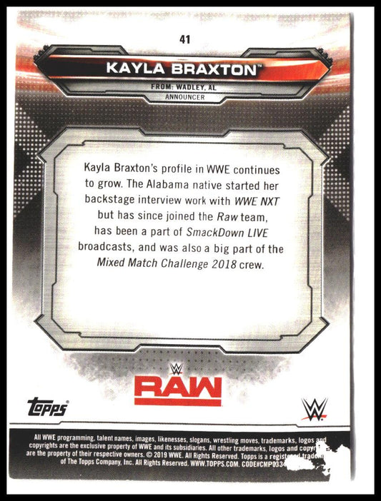 Kayla Braxton #41 2019 Topps WWE RAW