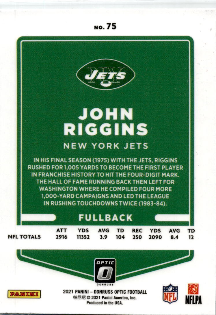 2021 Donruss Optic #75 John Riggins New York Jets