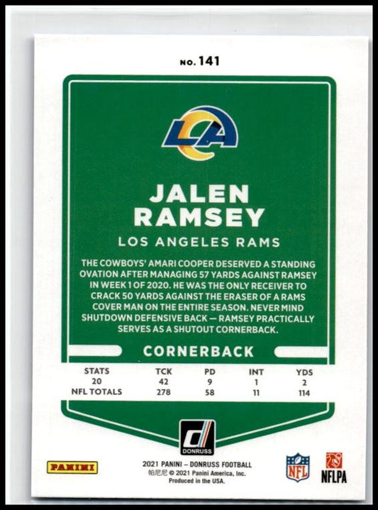 2021 Donruss Press Proof Blue #141b Jalen Ramsey Los Angeles Rams