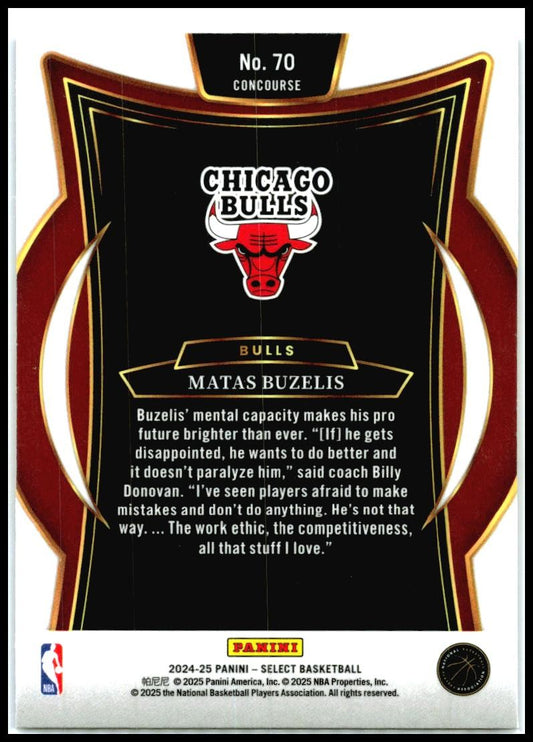 2024-25 Panini Select Blue #70 Matas Buzelis Rookie Chicago Bulls