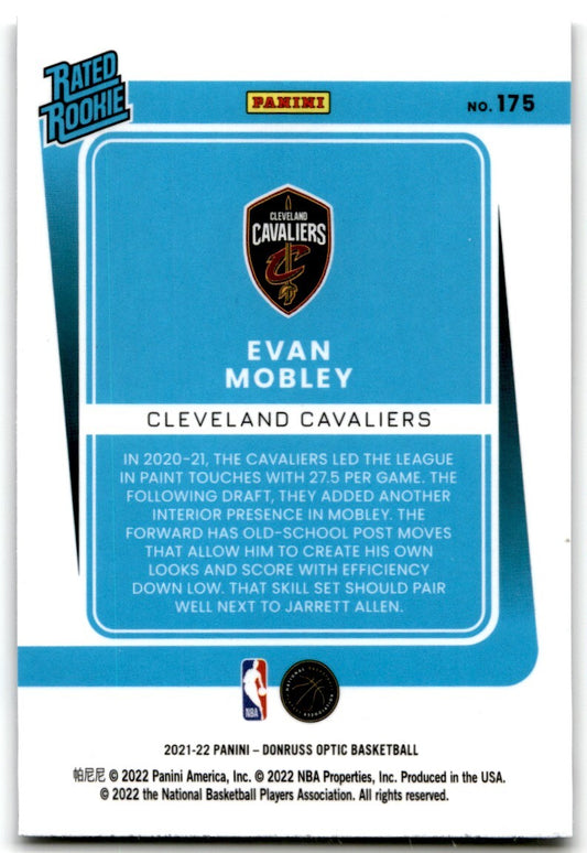 2021-22 Donruss Optic Evan Mobley Rookie Cleveland Cavaliers #175