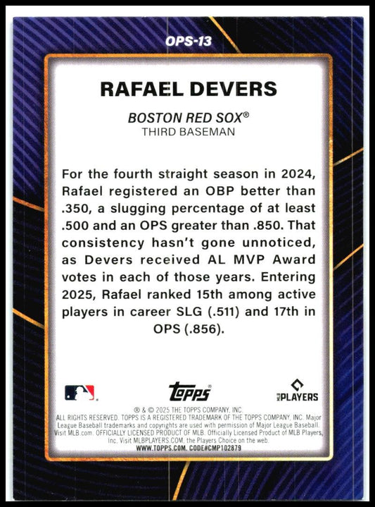 2025 Topps OPS Leaders #OPS-13 Rafael Devers Boston Red Sox