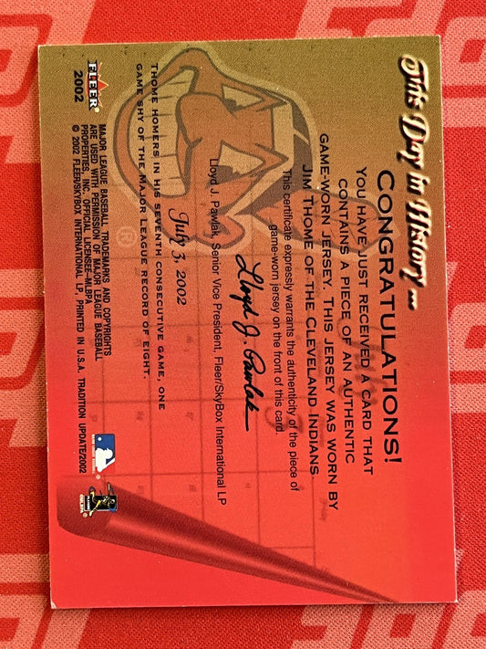 2001 SP Game Bat Milestone Piece of Action International #I-OV Omar Vizquel