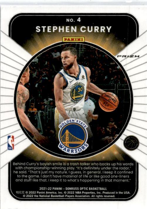 2021-22 Donruss Optic Winner Stays Purple #4 Stephen Curry Golden State Warriors