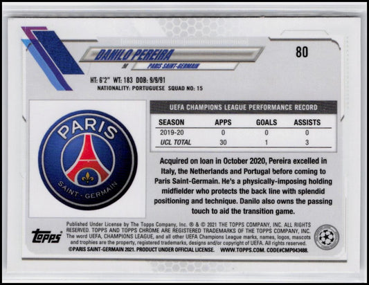 2020-21 Topps Chrome UEFA Champions League #80 Danilo Pereira