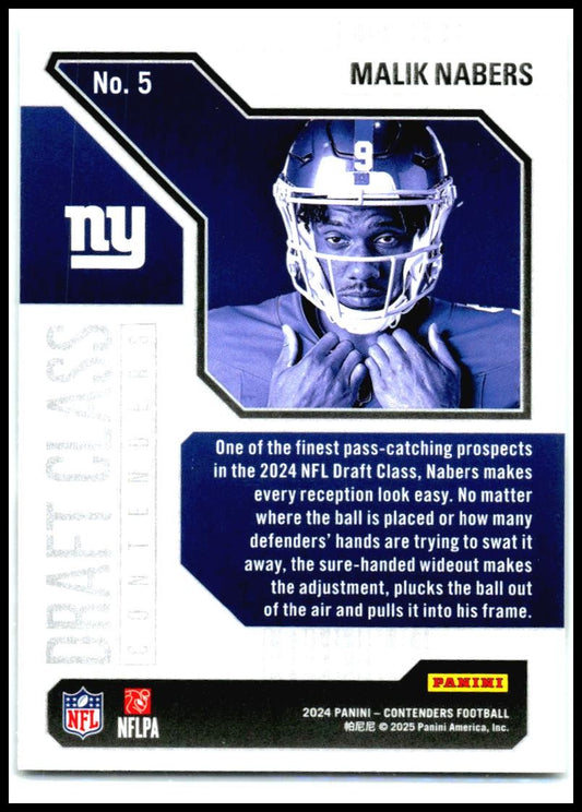 2024 Contenders #5 Malik Nabers Giants