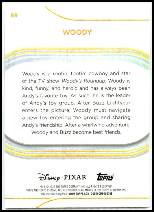 2025 Topps Chrome Disney #89 Woody