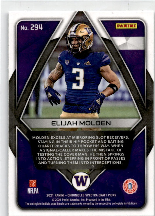2021 Panini Chronicles Draft Picks #294 Elijah Molden Tennessee Titans