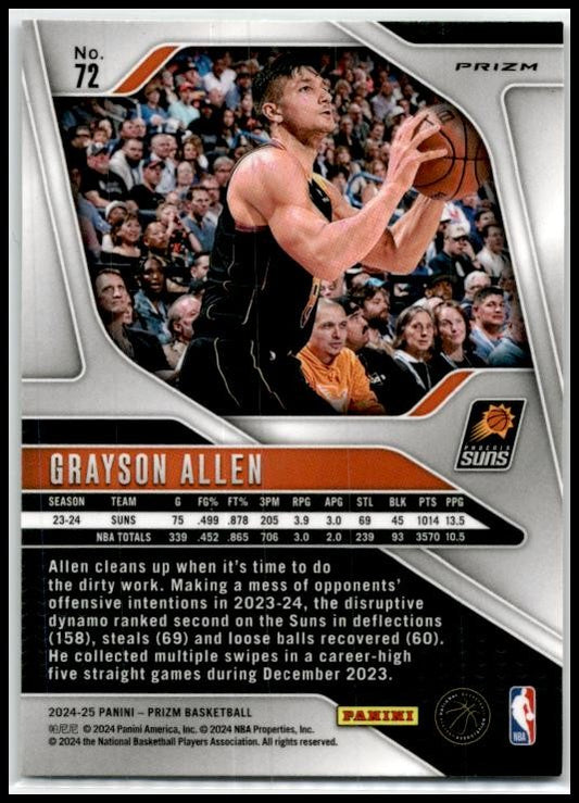 2024-25 Panini Prizm Green #72 Grayson Allen Phoenix Suns