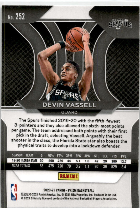 2020-21 Panini Prizm #285 Cassius Stanley Rookie Indiana Pacers