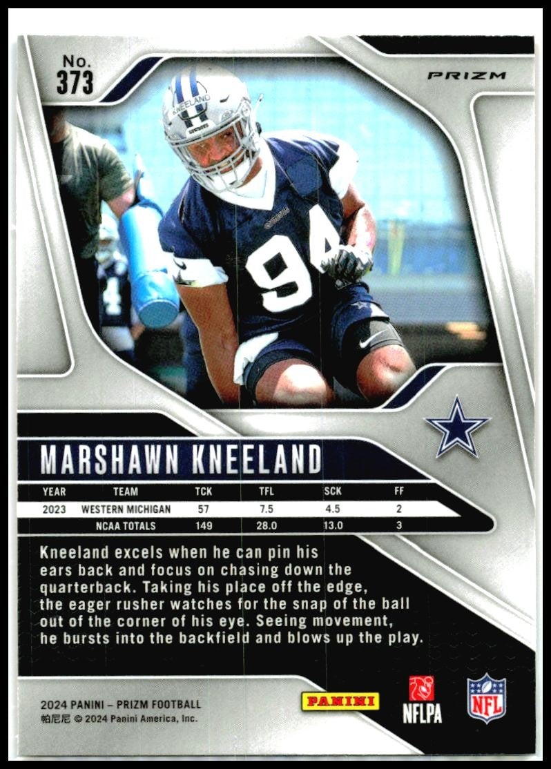 2024 Panini Prizm Lazer #373 Marshawn Kneeland Rookie Dallas Cowboys