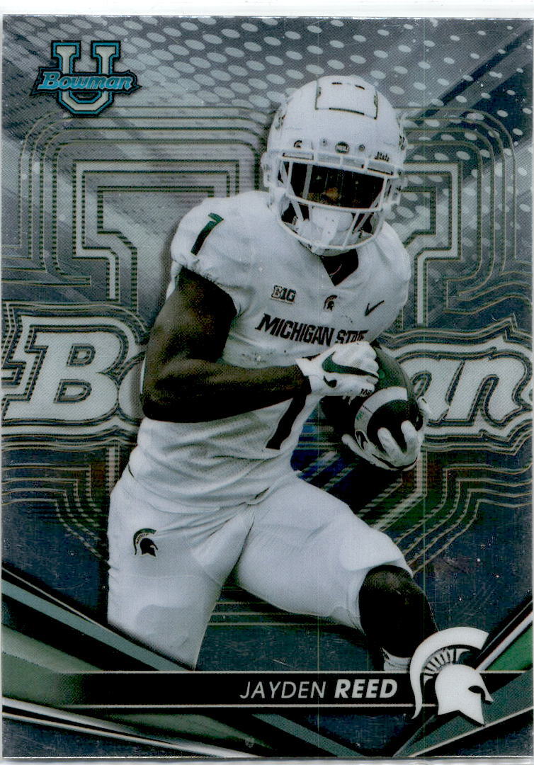 2022-23 Bowman's Best University #70 Jayden Reed Green Bay Packers / Spartans