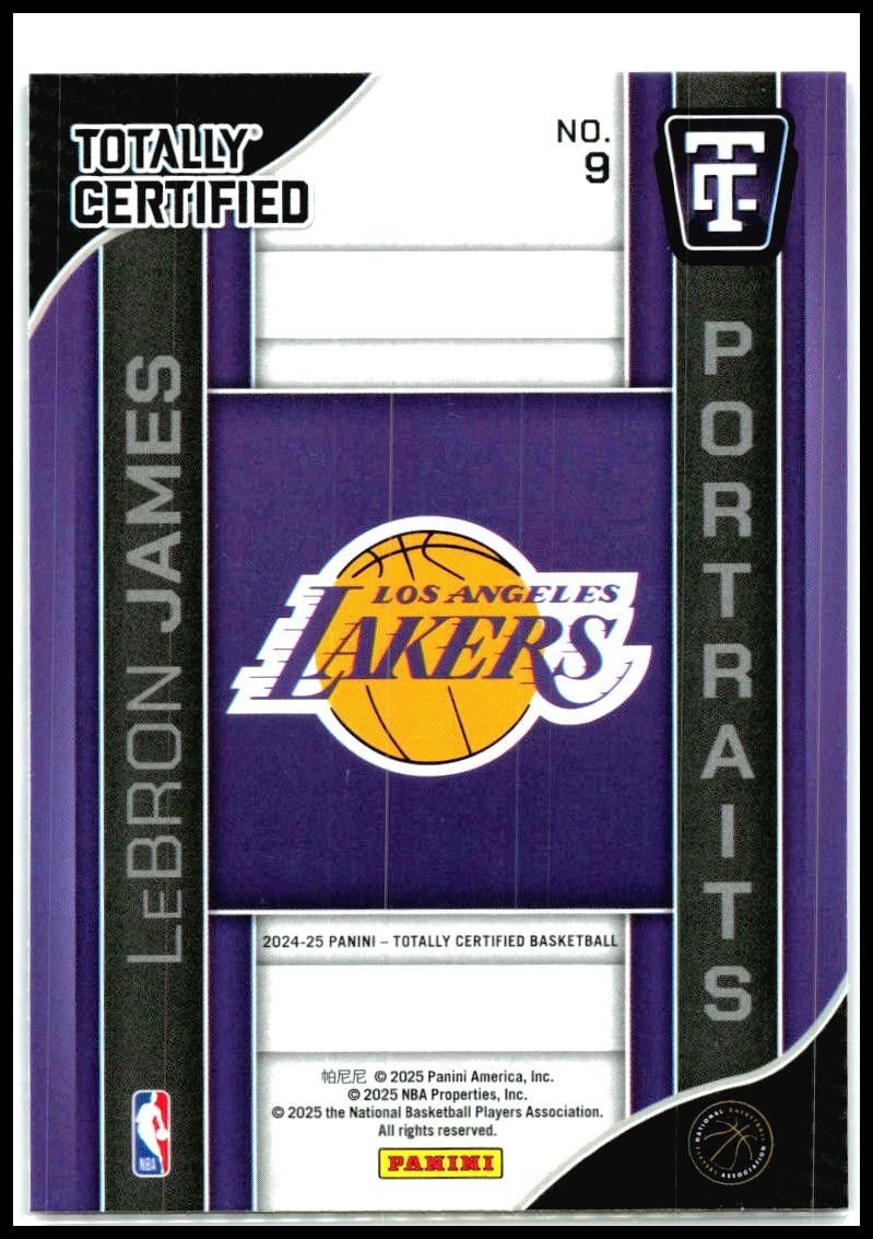 2024-25 Panini Totally Certified Portraits #9 LeBron James Los Angeles Lakers