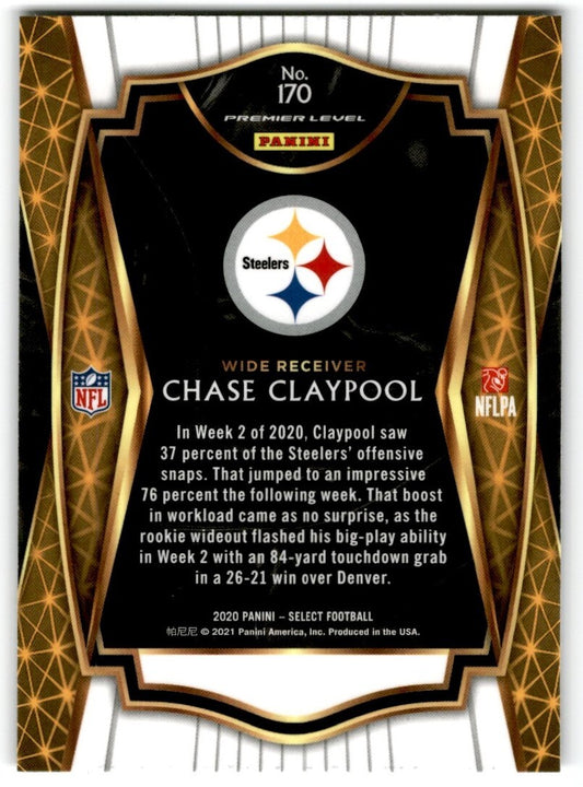 2020 Panini Select Chase Claypool Rookie Pittsburgh Steelers #170