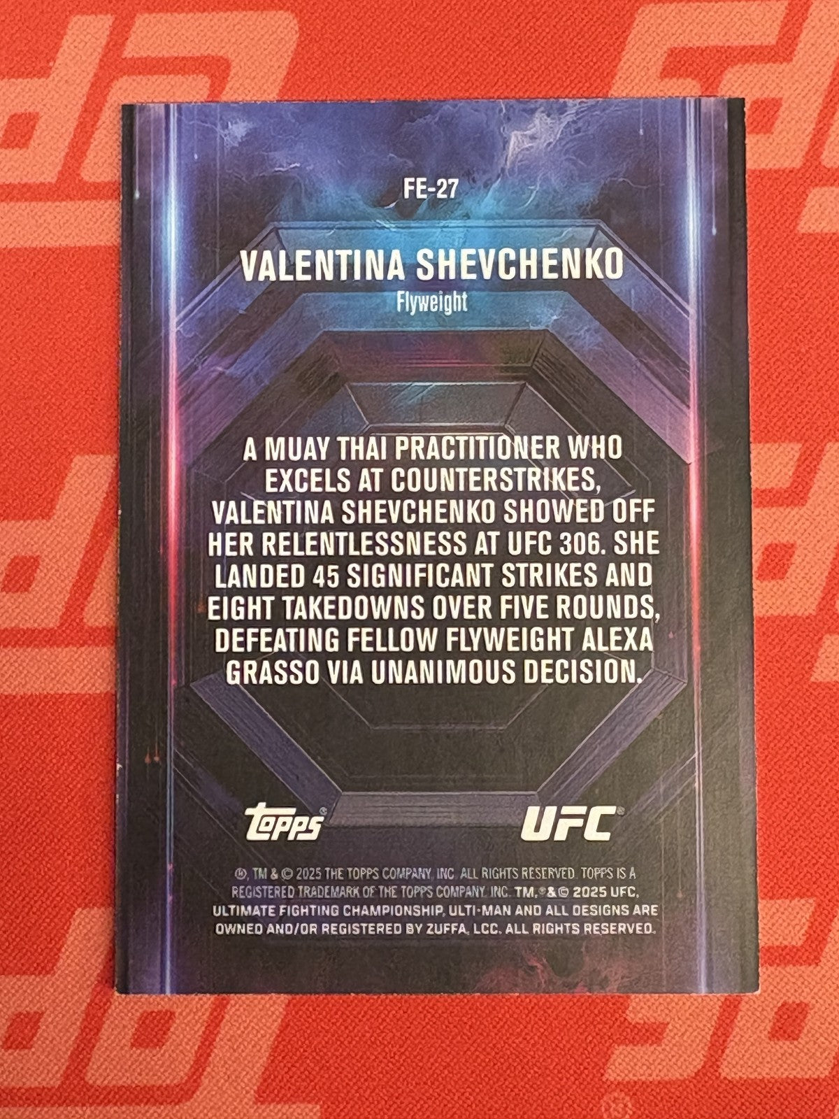 2025 Topps Knockout UFC Ferocity #FE-27 Valentina Shevchenko