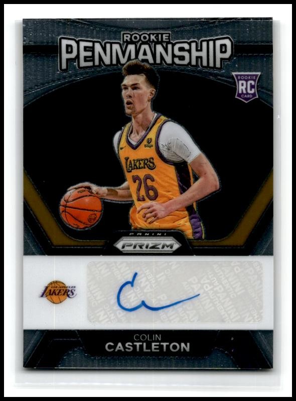 2023-24 Panini Prizm Rookie Penmanship #RP-CTL Colin Castleton Auto Lakers