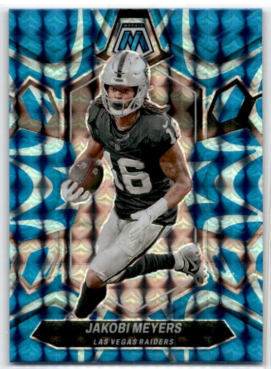 2024 Panini Mosaic Mosaic Reactive Blue #116 Jakobi Meyers Las Vegas Raiders