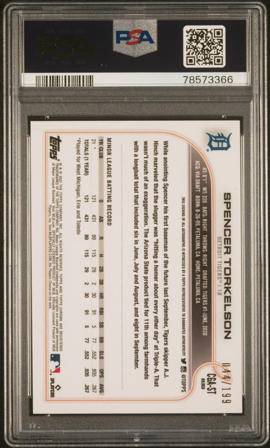 2022 Topps Gilded Collection T/C Cast In Gold Au Spencer Torkelson Auto PSA 10