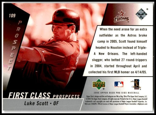 2005 Upper Deck Pro Sigs #109 Luke Scott Rookie Houston Astros