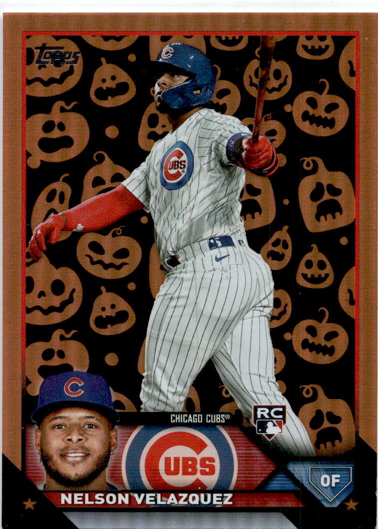 2023 Topps Update jack o lanterns. Foil #US31 Nelson Velázquez Chicago Cubs