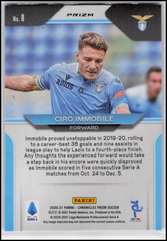 2020-21 Panini Chronicles - Prizm Serie A Purple Mojo #8 Ciro Immobile