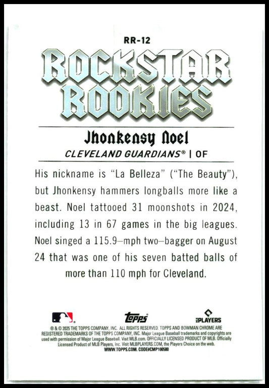 2025 Bowman Rockstar Rookies #RR-12 Jhonkensy Noel Cleveland Guardians