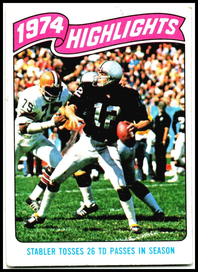 1975 Topps #458 Ken Stabler Oakland Raiders
