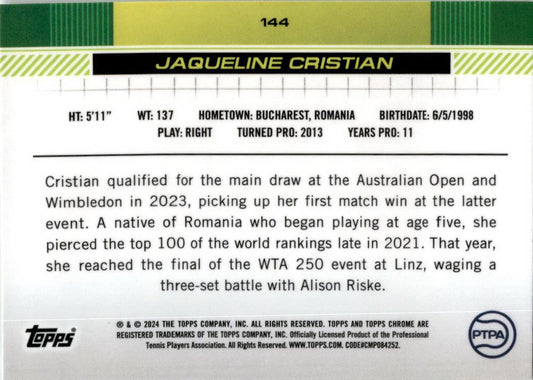 2024 Topps Chrome Tennis #144 Jaqueline Cristian