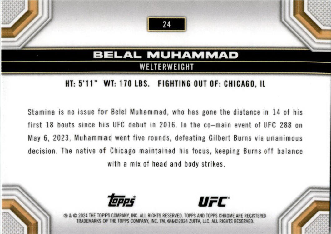 2024 Topps Chrome UFC X-Fractor #24 Belal Muhammad