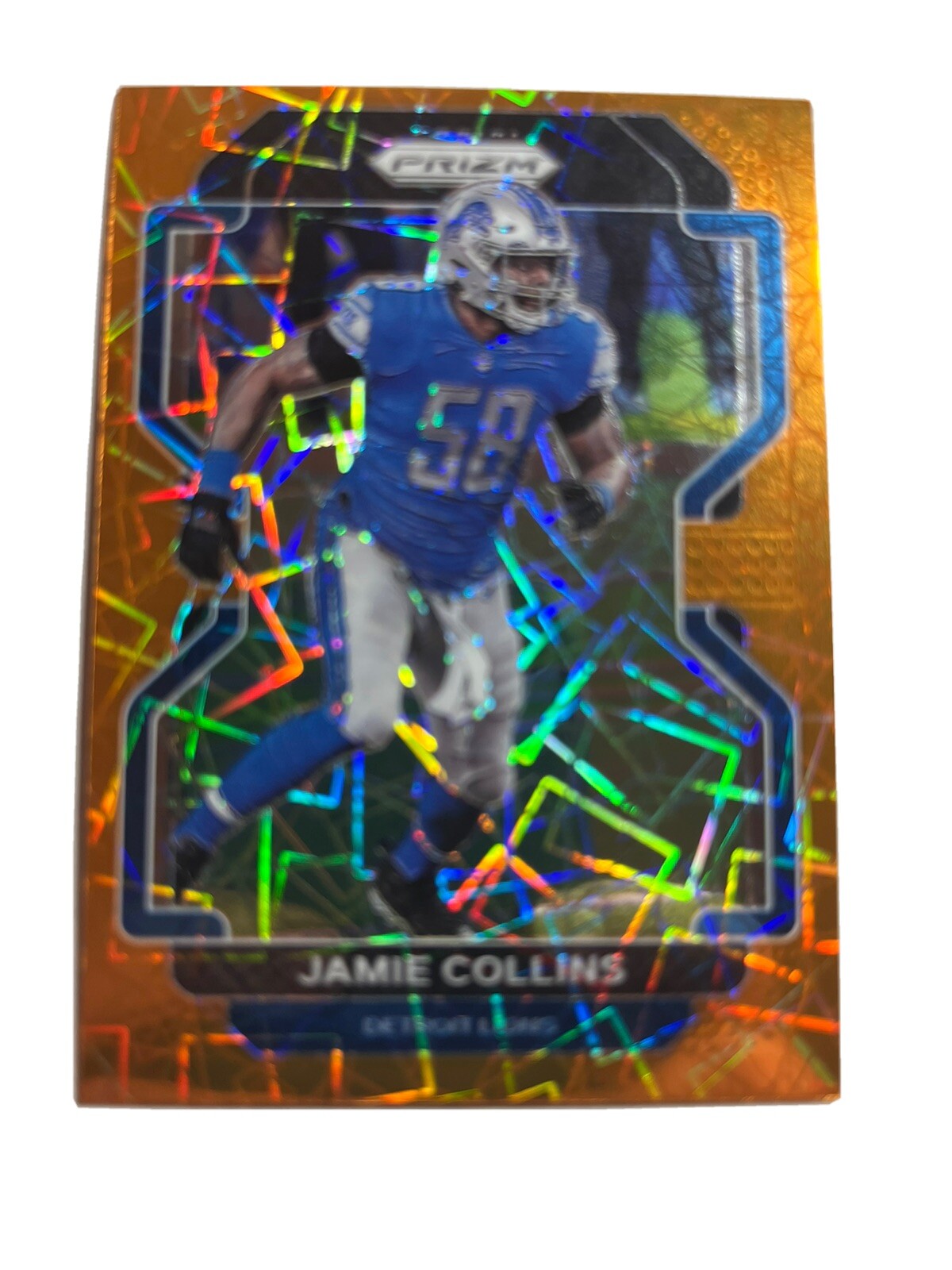 2021 Panini Prizm Orange Lazer 152Jamie Collins Detroit Lions