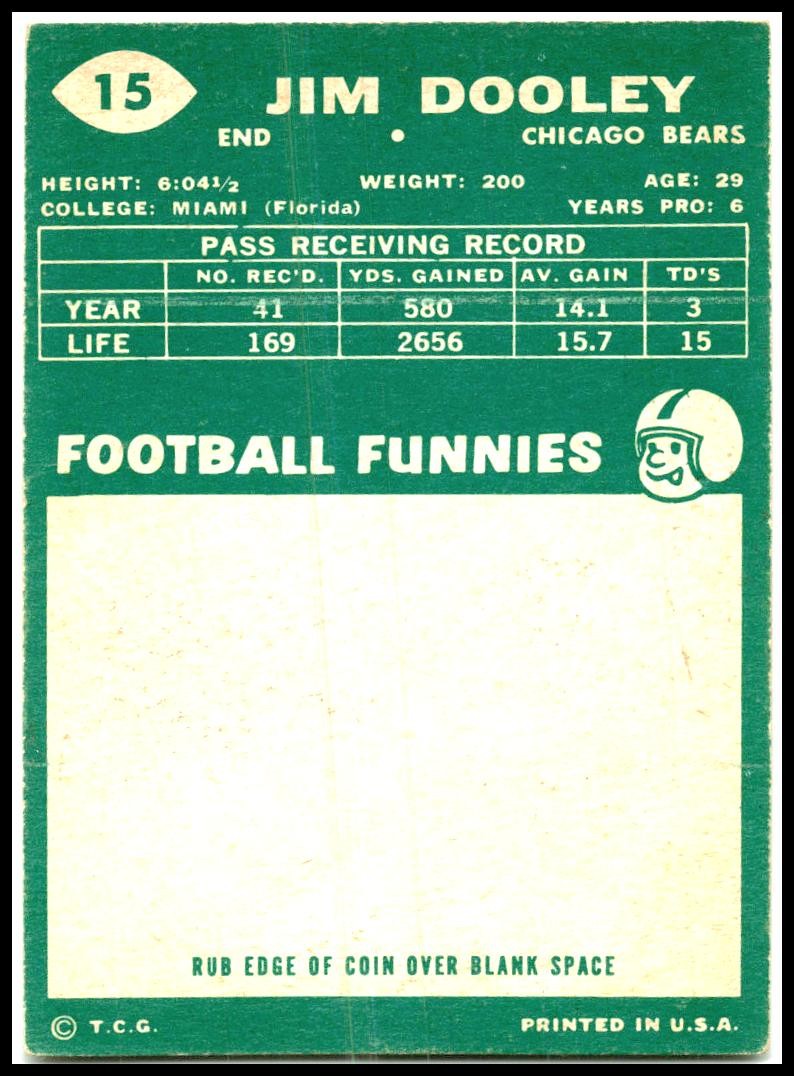 1960 Topps #15 Jim Dooley Chicago Bears