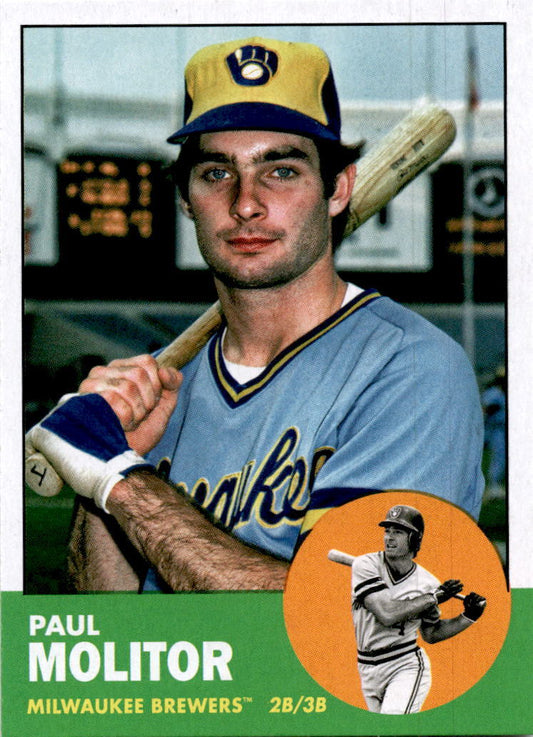 2022 Topps Archives #46 Paul Molitor 1963 Topps Design Milwaukee Brewers.