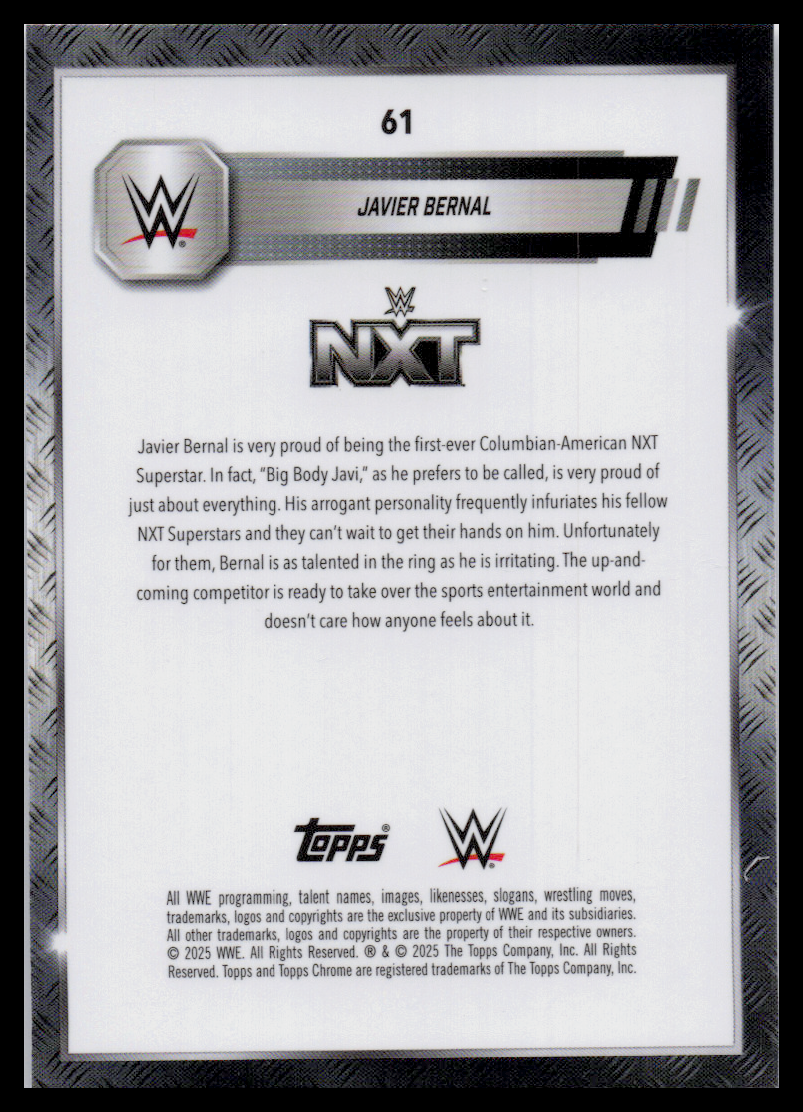 2024 Topps Chrome WWE #61 Javier Bernal