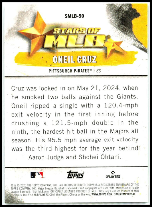 2025 Topps Stars of MLB #SMLB-50 Oneil Cruz Pittsburgh Pirates