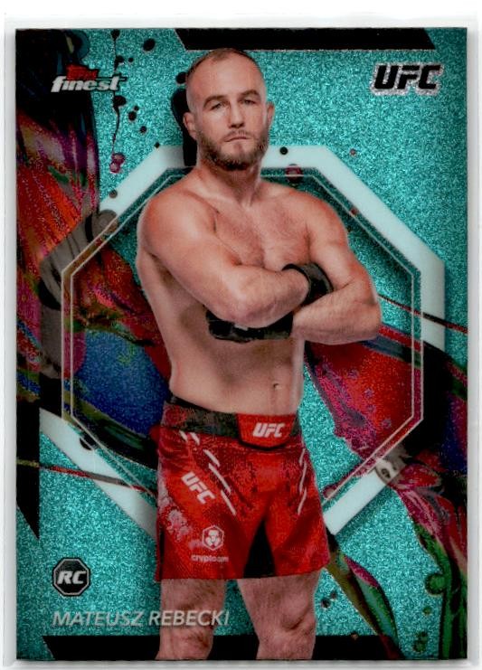 2024 Topps Finest UFC Aqua Glitter Refractors #38 Mateusz Rebecki Rookie