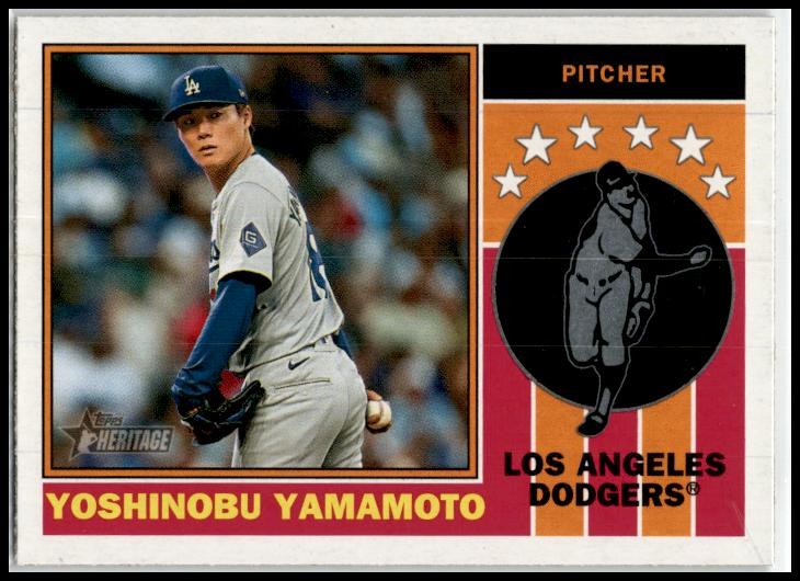 2025 Topps Heritage #76PI-18 Yoshinobu Yamamoto Dodgers