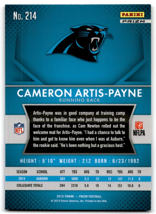 2015 Red White & Blue Prizm Cameron Artis-Payne Rookie Carolina Panthers #214