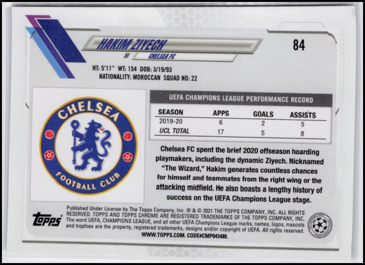 2020-21 Topps Chrome UEFA Champions League #84 Hakim Ziyech