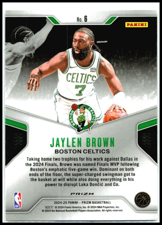 2024-25 Panini Prizm Dominance Prizms Silver #6 Jaylen Brown Boston Celtics