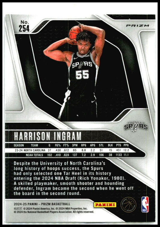2024-25 Panini Prizm Prizms Silver #254 Harrison Ingram San Antonio Spurs