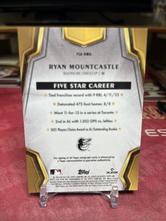 2024 Ryan Mountcastle Topps Five Star Baseball On-Card Auto #FSA-RMO Orioles