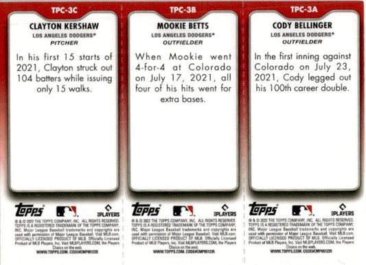 2022 Topps Opening Day - Triple Play Bellinger / Betts / Kershaw Los Angeles