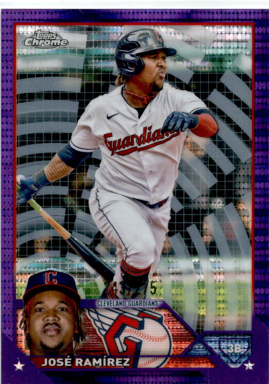 2023 Topps Chrome Purple Sonar Refractor #38 José Ramírez /275 Guardians