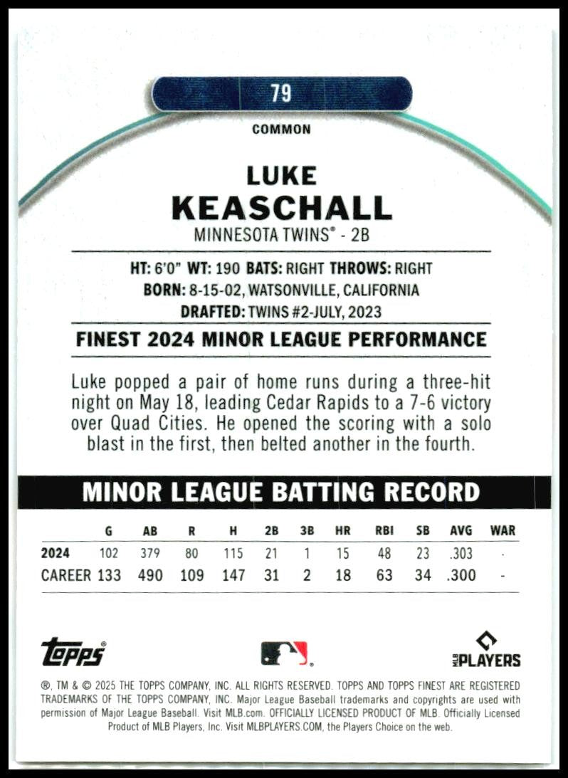 2025 Topps Finest #79 Luke Keaschall Twins