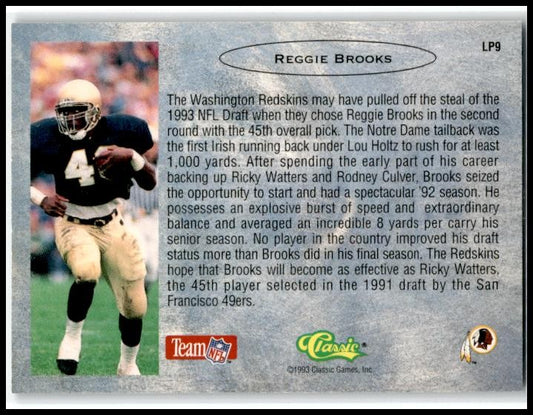 1993 Classic Limited Prints #LP9 Reggie Brooks Washington Redskins