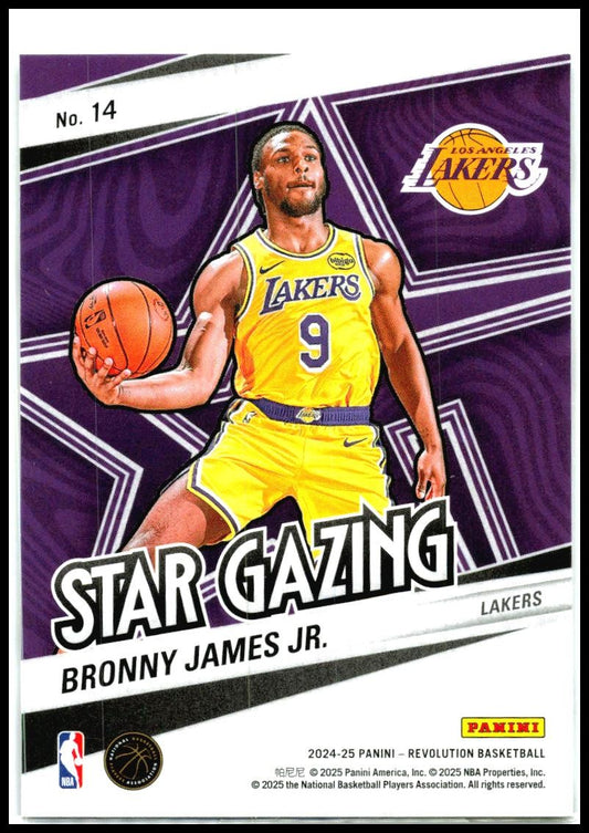 2024-25 Panini Revolution Star Gazing #14 Bronny James Jr. Los Angeles Lakers
